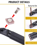 Pro Grade Indexable Lathe Turning Tool Kit Includes 3 Lathe Boring Bars S07K S10K S12M SCLCR06 and 10 carbide inserts setup guide
