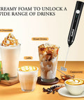 Handheld Milk Frother USB Rechargeable Electric Foam Wand For Coffee Nerds styling foam on latte, cappuccino, hot chocolate