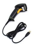 USB Laser Barcode Scanner Wired Handheld Reader For Fast Checkouts And Inventory Plug And Play Setup Scan Barcodes Quickly Works With Windows Mac Linux Compatible With Word Excel Novell Durable Black Design.