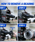 Drop Dead Simple Gimbal Bearing Puller And Installer Jig For Alpha Alpha One Mr Bravo Omc Cobra Volvo Sterndrives Featuring A Scratch Made Custom Pilot Spot For Easy Marine Gear Work in action demonstrating steps for bearing removal.
