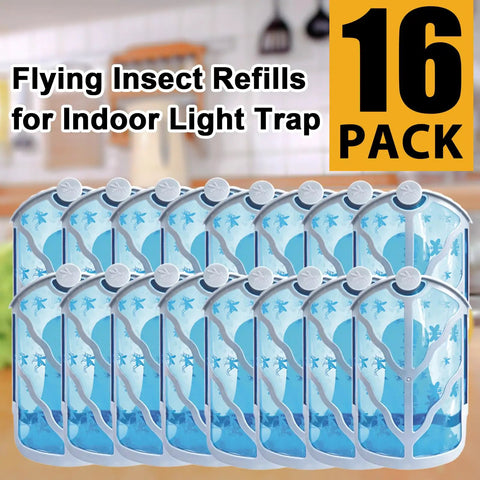 16 Pack Refill Cartridges Compatible With M364 Max Plug In Flying Insect Trap Slay The Swarm Odorless Glue Boards for indoor use.