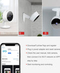 Four Pack Indoor 1080P Security Cameras With Motion Detection Night Vision And Two Way Audio For Slick Pet Monitoring Works With Alexa Phone App iOS Android And Web Access
