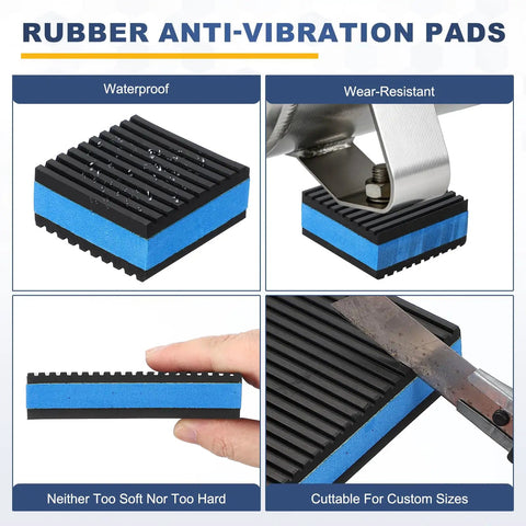 Heavy Duty Rubber Anti Vibration Pads 5 By 5 Inch 8 Pack Industrial Grade EVA Foam with waterproof and wear-resistant features.