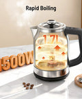 Your Go To Electric Kettle With Precise Temperature Control 1.7L 1500W on kitchen counter with LED display and boil dry protection.