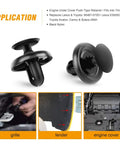 Engine Under Cover Push-Type Retainer Clips For Lexus And Toyota Vehicles 90467-07201 OEM Replacement Fasteners application