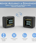 Mini Digital Angle Finder With Beefed Up Four Side Magnets For Table Saw Miter Protractor And Woodworking Measurements Plus Built In Level Box, showing dual LCD displays and compact design.