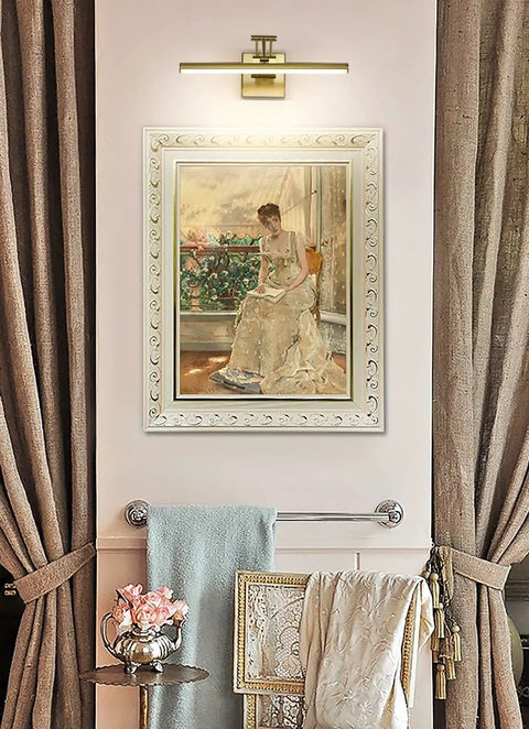 LED Picture Light For Art And Frames Dimmable 15.5 Inch Brass Wall Lamp Over Framed Art