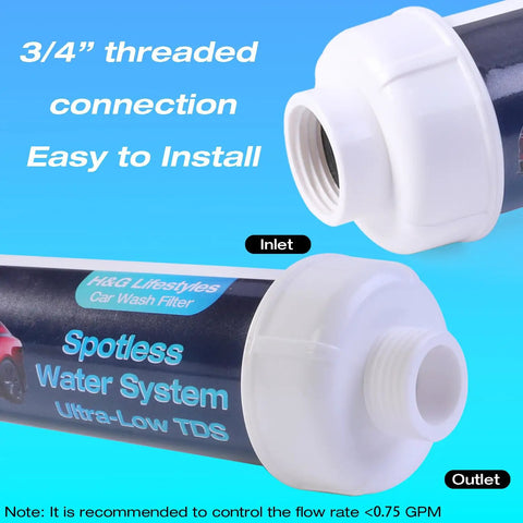 Spotless Car Wash Water System With Deionizer For Ultra Low TDS Rinse No Wipe Shine Every Time 50 Gallon Deionized Water Filter