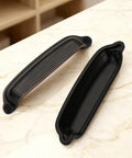 Oil Rubbed Bronze Cup Pulls, 3 3 4 Inch size, zinc alloy for cabinets on marble countertop, vintage design, heavy duty.