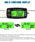Digital Tach Hour Meter And Engine Temperature Gauge With RPM And Temperature Alerts Backlit Display showing noise settings