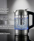 Digital Glass Electric Kettle With Temperature Control, 1.8L Cordless Tea Kettle, 7 Presets, Keep Warm, Auto Shut Off, Fast Boil 1500W
