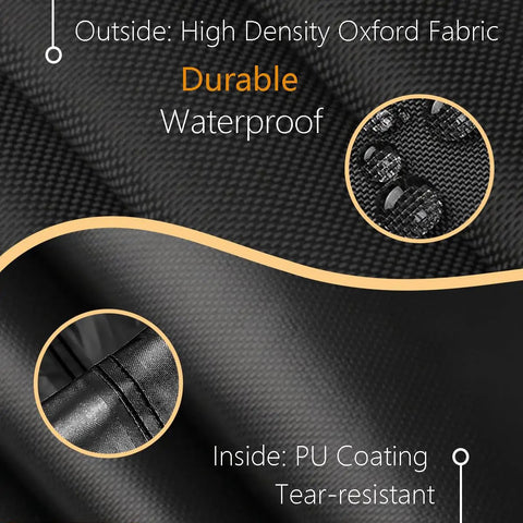 Close-up of Rugged Outdoor Swing Cover material with 600D oxford fabric and PU coating, waterproof and durable.