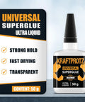 Pro Grade Thin Liquid Capillary Action Adhesive For Tight Cracks 50g Value Size With Fast Wicking For Plastic Wood And Metal bottle