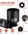 Beefy Half Inch Drive Metric Impact Socket Set With 43 Piece Deep And Shallow Assortment 8mm To 32mm Six Point Design