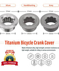 Badass Titanium Crank Cover M20 Screw Cap For Road Bicycle And Mountain Bike Crank Arm Bolt Thread Shield with sandblasted finish.