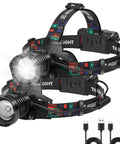Rechargeable Ridiculously Bright Headlamp 99000 Lumens Two Pack With 3 Modes And 90 Degree Adjustable Beam IPX6 Waterproof