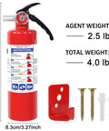 Solid Gear 2 Pack ABC Dry Chemical Fire Extinguisher 2.5 Lb with instructions, wall mount, and hardware.