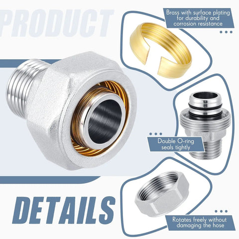 Six Pack Straight Air Piping Fittings Three Quarters Inch By One Half Inch Brass Nickel Plated 200 Psi Pro Grade
