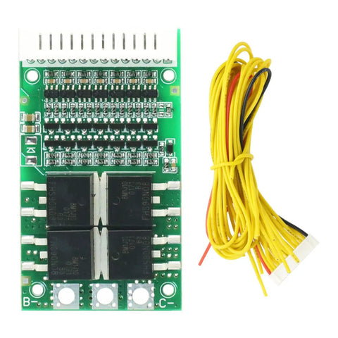 Premium Lithium Ion Battery Management Module For 6S Through 13S Packs Featuring Hella Reliable 25 Amp Charging Control with wires.