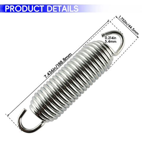 Extension Spring Replacement Kit For Lawn Mower, 7.436 in x 1.75 in, steel part details, fits Toro Parts, E/S/X/Z Series