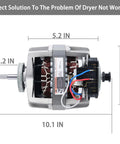 Top Drawer Dryer Drive Motor Replacement Fits Samsung Lineup Heavy Duty DC31 00055G with dimensions and wiring shown.