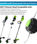 Replacement Trimmer Head For Greenworks String Trimmer Pro Grade Upgrade Fits ST60V ST60V T0 ST60B01 BL60L00 STG401 And ST80 Series 80V ST80L200 ST80L210 ST80L00 STBA80L210 Ideal Upgrade For Quick Line Feed And Durable Cut Performance