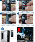 Hella Tough Outdoor EV Charger Enclosure Waterproof Keypad Lock instruction images, showing password setting and lock use.