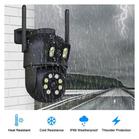 Rock Solid 4K 8MP WiFi PTZ Security Camera Kit With 8 Channel Wireless Outdoor Smart Tracking and Dope Night Vision in rain