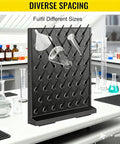 52 Rod Wall Mounted Laboratory Drying Rack With Drainage Outlet Design showcasing diverse spacing for different sizes of lab glassware.