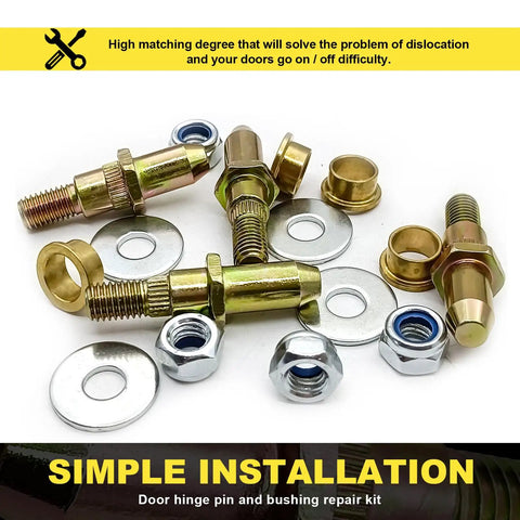 Door Hinge Pin And Bushing Repair Kit For GMC Sierra Silverado Chevy Avalanche Suburban 1999-2007 2 Door Models displayed