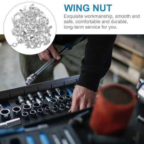 Premium Heavy Duty Steel Wing Nuts For Hurricane Shutters 20 Pack With 18 Tooth Grip in a toolbox during installation.