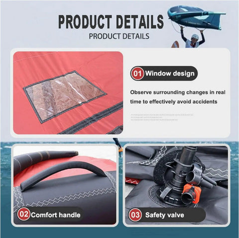 Inflatable Windsurf Wing Sail Kit For Easy Stable Watersport Adventures Ultra Lightweight Floating Rig product details