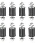 Heavy Duty Zero Rattle M4 Rubber Isolator Mounts For Engines And Air Compressors With Solid Lock Nuts 30 Millimeter Height, eight dampers.