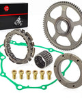 Heavy Duty Starter Clutch And One Way Bearing Idler Gear Kit With Gasket Set components including gear, bearing, gasket, and bolts.