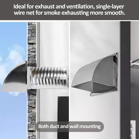 8 Inch Dryer Vent Cover With Screen Mesh Stainless Steel Wall Vent Cap 12x12 Outdoor Exhaust Vent For Kitchen And Bathroom