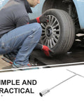 Rock Solid T Handle Socket Wrench Set With Slick Non Slip Grip And Bombproof Steel Build For Smooth Machine Fastener Work And Everyday Garage Swaps For Real Pros, with a user changing a tire.