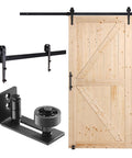 Badass 42X84 Inch Sliding Barn Door With Full 7Ft Hardware Kit And Glide Handle Solid Wood Core Panels for easy assembly.