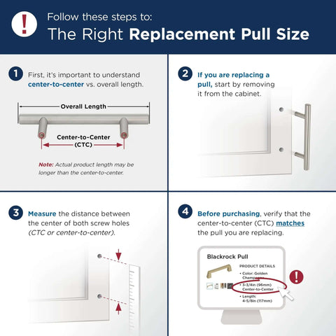 Image showing guide steps for finding the right replacement pull size for Slick Matte Black Cabinet Pull With Clean Contemporary Lines And Smooth Finish Rocking A Precise Six Inch Center Spread Totally Sweet For Kitchens Bathrooms And Fresh Drawer Updates.