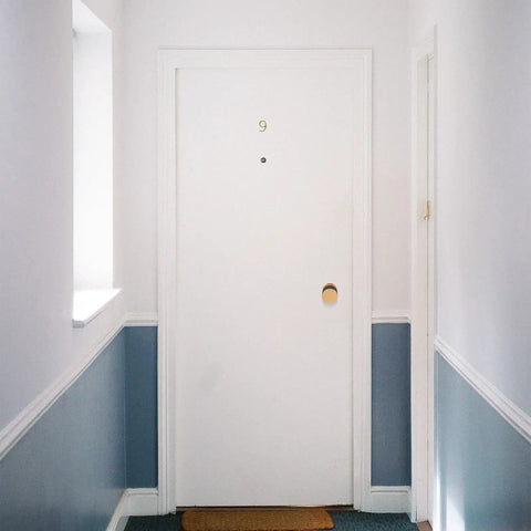 Built Tough Single Sided Hidden Deadbolt Lock With Classic Ball Handles For Serious Privacy And Hassle Free Setup On Quiet Study Doors and Home Office Rooms on a white door.
