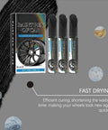 Slick Car Scratch Repair Pen Set For Fast Silver Touch Up Paint And Quick Clear Coat Markers, showing black paint pens and packaging.