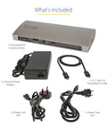 Workhorse Thunderbolt 4 Docking Station Pumping Out 96W Fast Charge To Handle Dual 4K 60Hz Monitors Smoothly with accessories included.