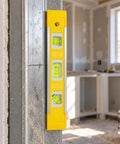 Spirit Level, Anodized Aluminum mounted on metal, showcasing bubble levels for precise alignment in construction.