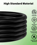 Heavy Duty Nema L6 30 Twist Lock Extension Cord 20 Foot Generator Power Cable 30 Amp showing high standard black material.