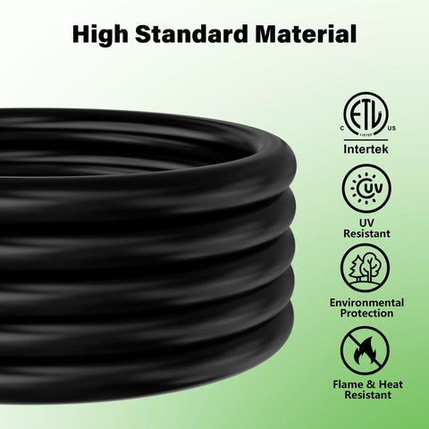 Heavy Duty Nema L6 30 Twist Lock Extension Cord 20 Foot Generator Power Cable 30 Amp showing high standard black material.