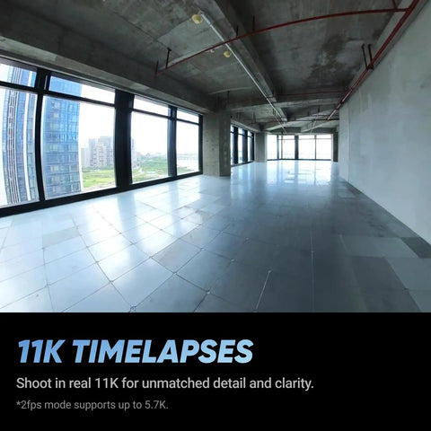 Next Level 360 Camera Construction Bundle Featuring Straight Fire 8K Video And Sharp 72Mp Photos Powered By Smart Ai Chips in spacious empty room.