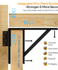 Heavy Duty Anti Sag Gate Kit With Left Opening Latch And Adjustable Bracket Gate Frame Hardware For Wooden Fence Or Patio Fits 24 To 60 Inch Wide Openings Works With 2x4 Lumber, showing integrated bracket and screws on wood frame.