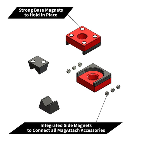 Diagram showing components of MagAttach Ratchet Organizer Kit 3 Piece Tool Tray Set Blue and Black for Drawer Organization Keeps Tools From Slipping, Easy Access, Improves Productivity for DIYers and Pros.