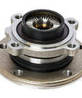 Heavy Duty 2 Piece Front Wheel Bearing And Hub Assembly Pair with metal finish and rubber seal for DIY install.