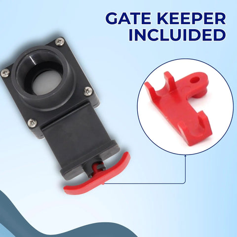 Must Have 1.5 Inch Gate Valve Full Shut Off For Above Ground Pools Threaded Male To Female Adapter with gate keeper included