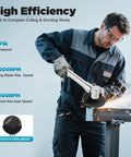 Heavy Hitter 3 Inch Pneumatic Angle Grinder With Super Long Handle cutting metal, sparks flying, showcasing high speed and efficiency.